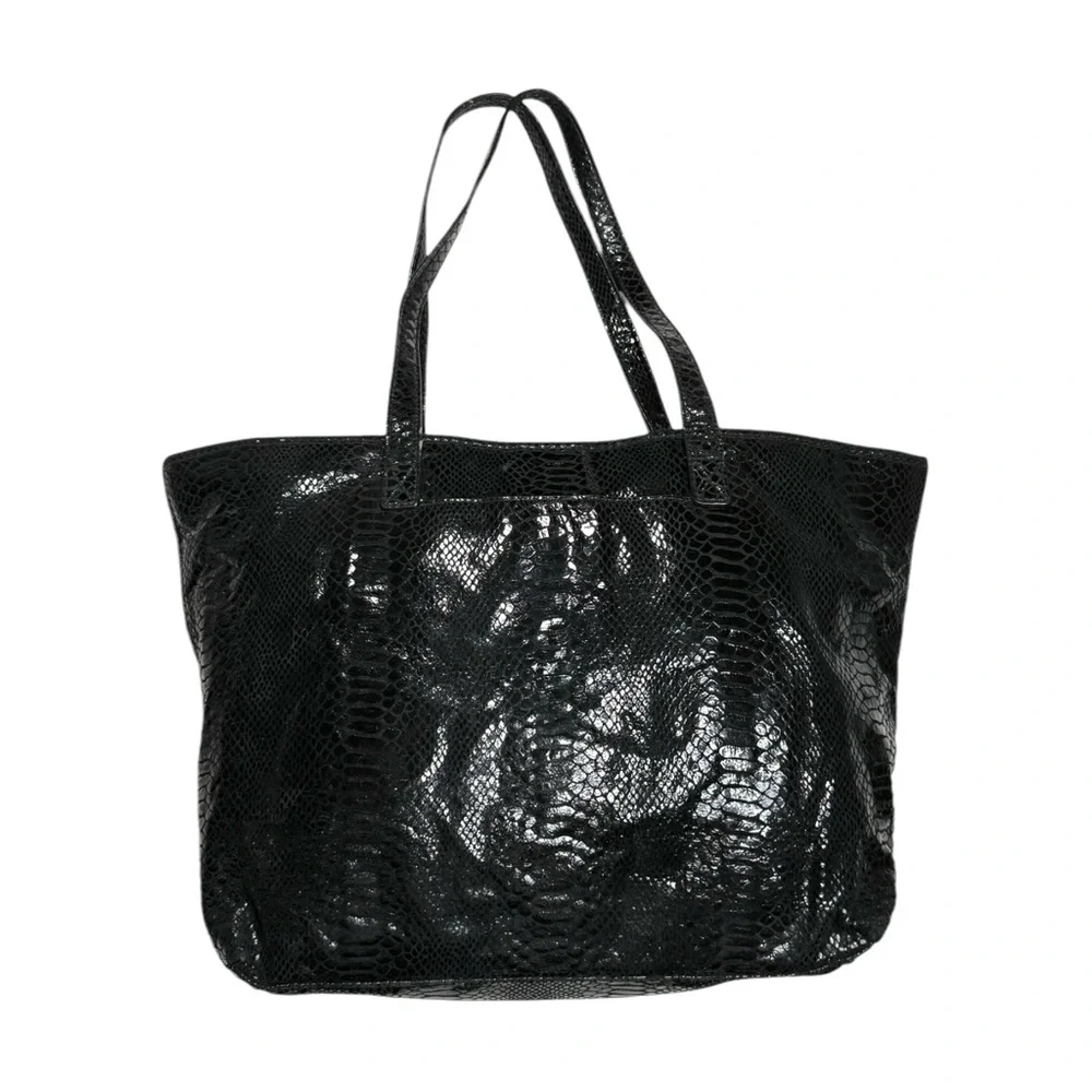 Michael Kors Black Snake Skin Faux Leather Bag - Picture 2 of 9